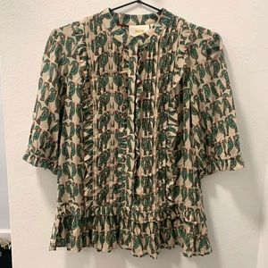 Anthropologie Blouse vintage motif pattern